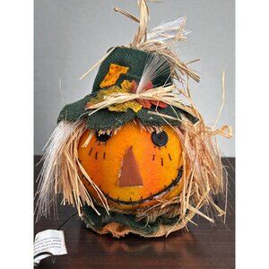 Vintage Fiber Optic Scarecrow Light-Up Halloween Pumpkin Decoration tested